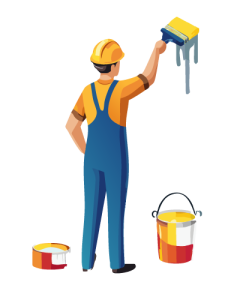 a man painting a wall