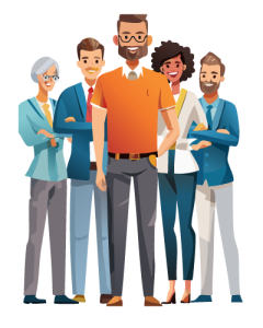 a manager among his staff